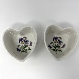 Portmeirion Botanic Garden Set of 2 Heart Ramekins